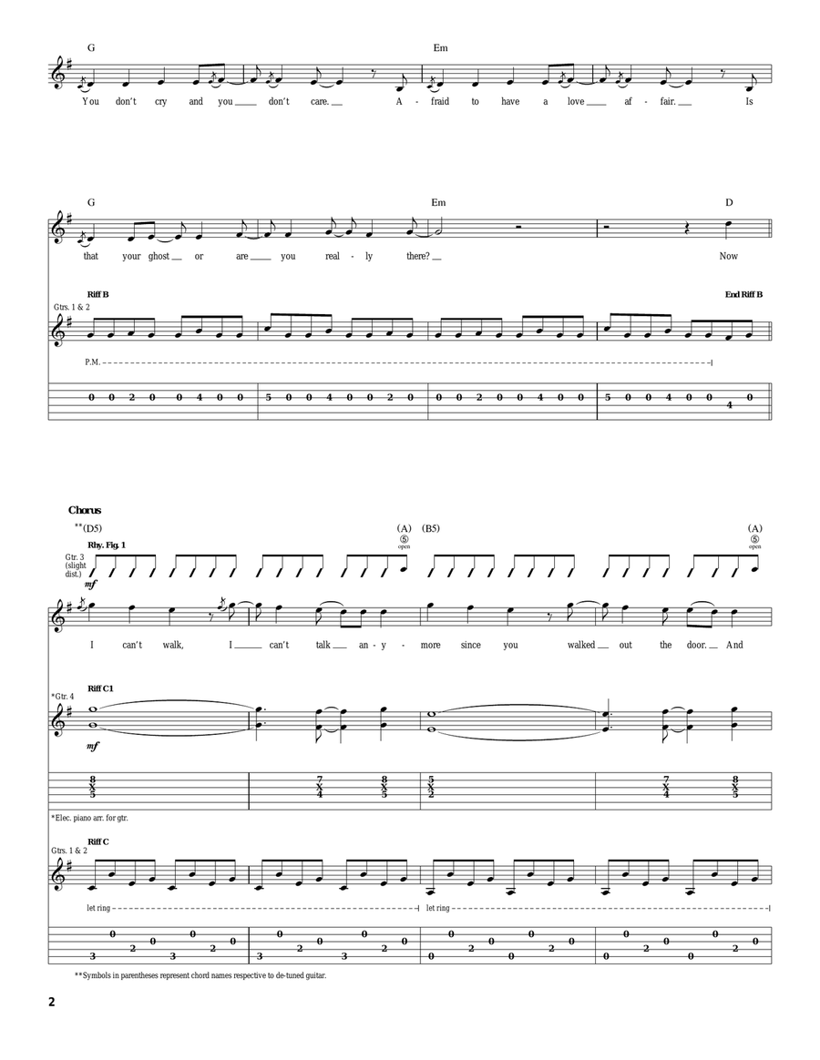Not Falling Apart Acoustic Guitar scores gallery preview page 2