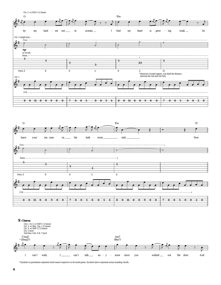 Not Falling Apart Acoustic Guitar scores gallery preview page 4