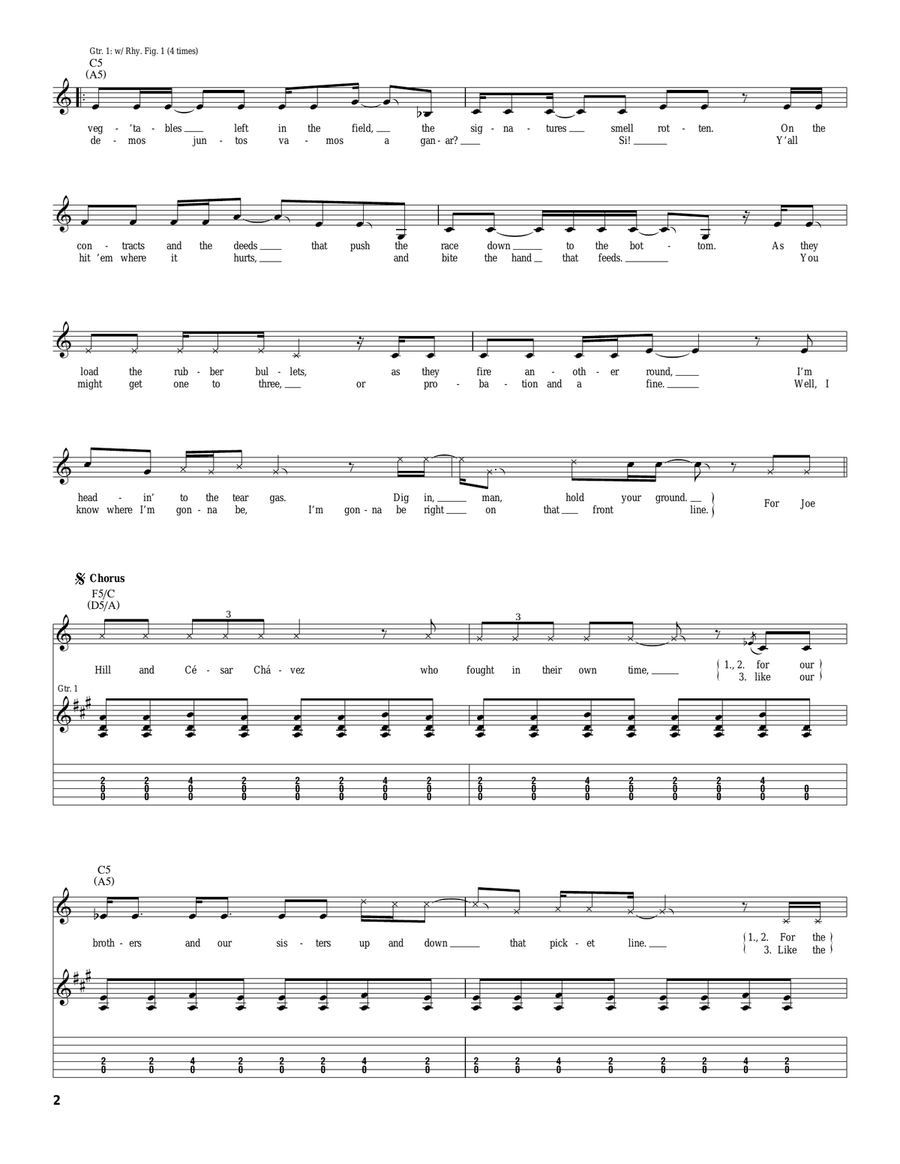 Union Song Union Song Acoustic Guitar scores gallery preview page 2