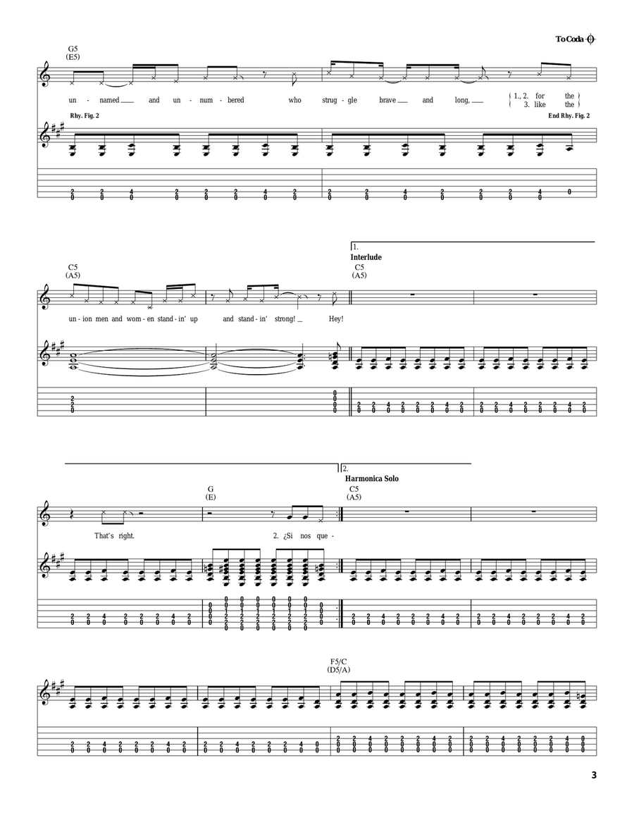 Union Song Union Song Acoustic Guitar scores gallery preview page 3
