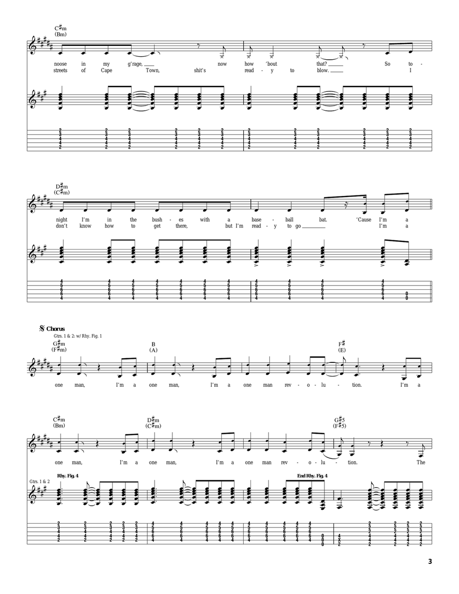 One Man Revolution One Man Revolution Acoustic Guitar scores gallery preview page 3