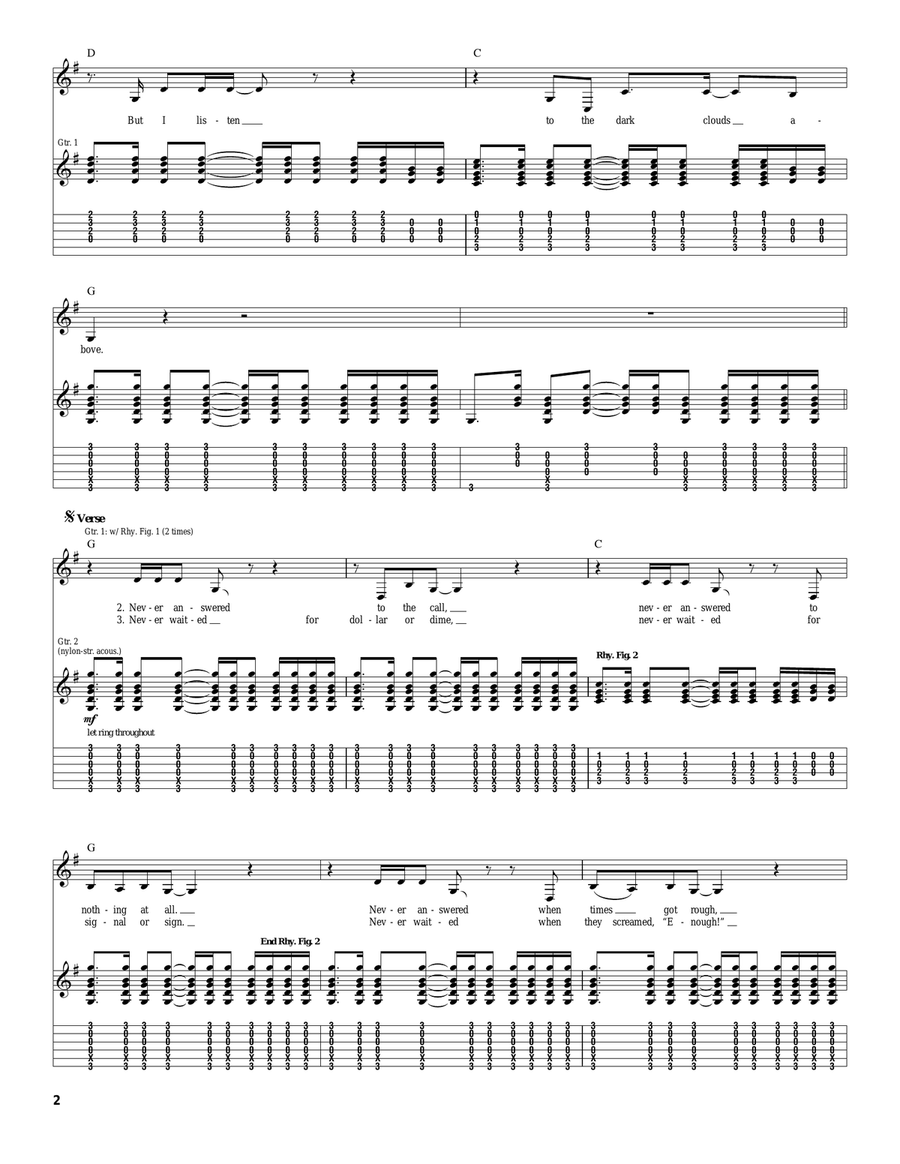 The Dark Clouds Above The Dark Clouds Above Acoustic Guitar scores gallery preview page 2