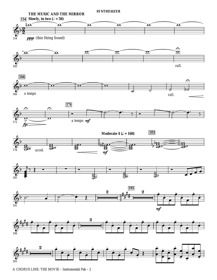 A Chorus Line (Medley) (arr. Ed Lojeski) - Synthesizer Choir scores gallery preview page 2