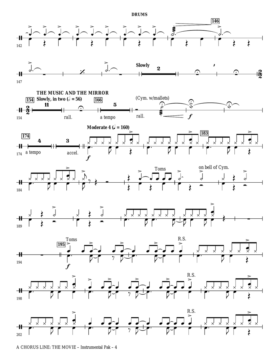 A Chorus Line (Medley) (arr. Ed Lojeski) - Drums Choir scores gallery preview page 4