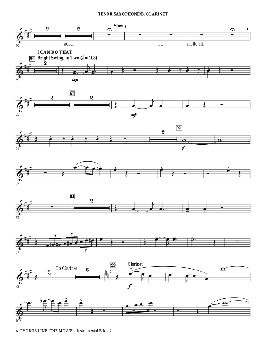 A Chorus Line (Medley) (arr. Ed Lojeski) - Reed 1 Choir scores gallery preview page 2