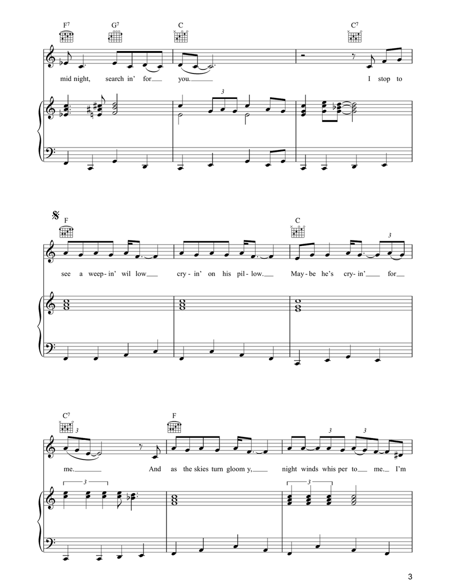 Walkin' After Midnight Walkin' After Midnight Piano, Vocal, Guitar scores gallery preview page 3