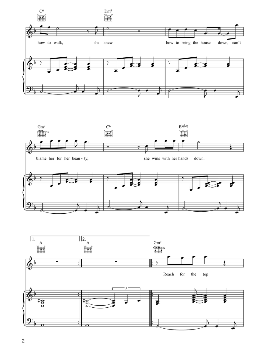 Jezebel Piano, Vocal, Guitar scores gallery preview page 2