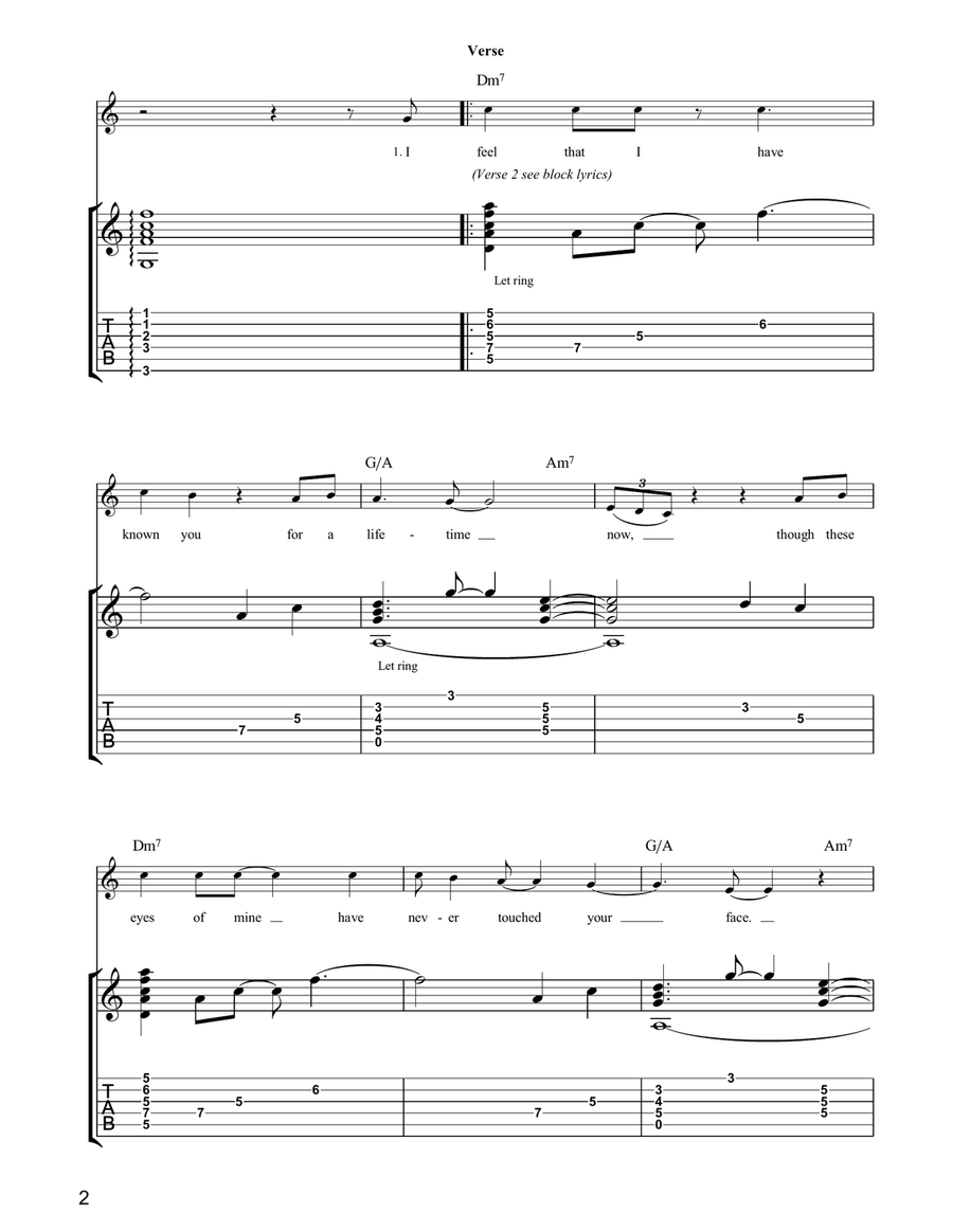 Send Me One Line Send Me One Line Guitar Tablature scores gallery preview page 2