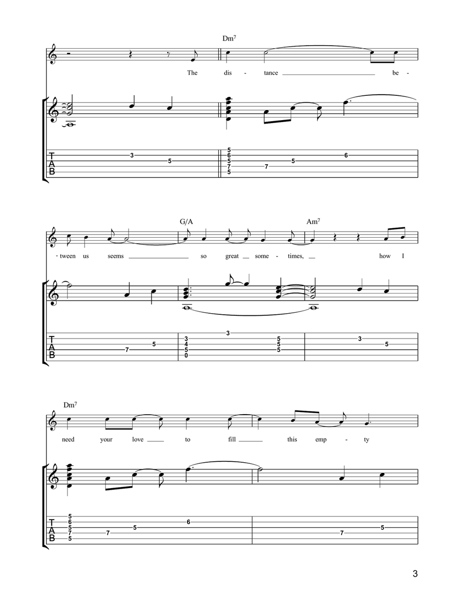 Send Me One Line Send Me One Line Guitar Tablature scores gallery preview page 3