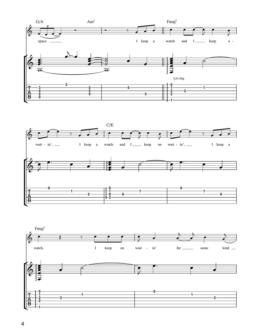 Send Me One Line Send Me One Line Guitar Tablature scores gallery preview page 4