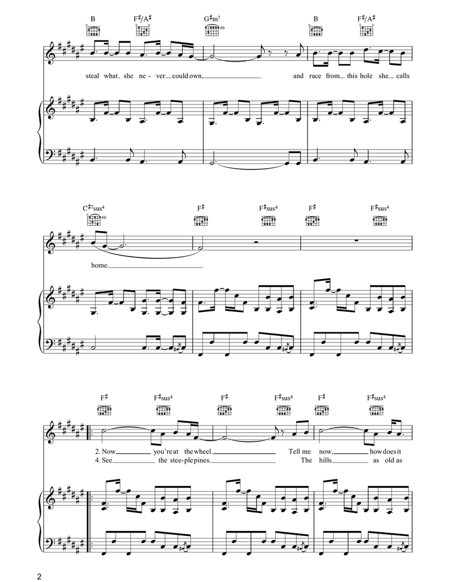 Waterfall Waterfall Piano, Vocal, Guitar scores gallery preview page 2