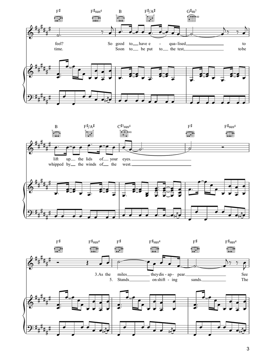 Waterfall Waterfall Piano, Vocal, Guitar scores gallery preview page 3