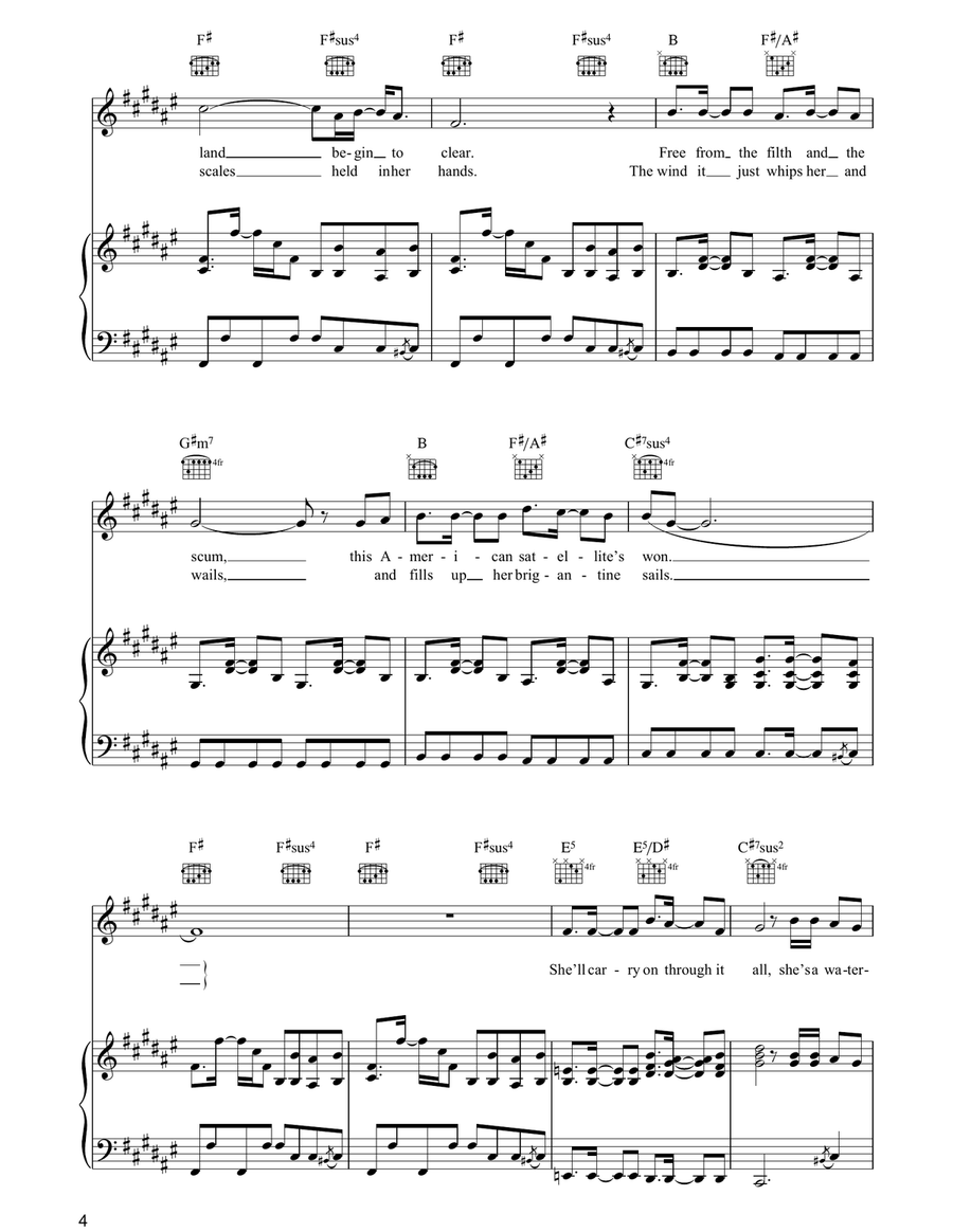 Waterfall Waterfall Piano, Vocal, Guitar scores gallery preview page 4