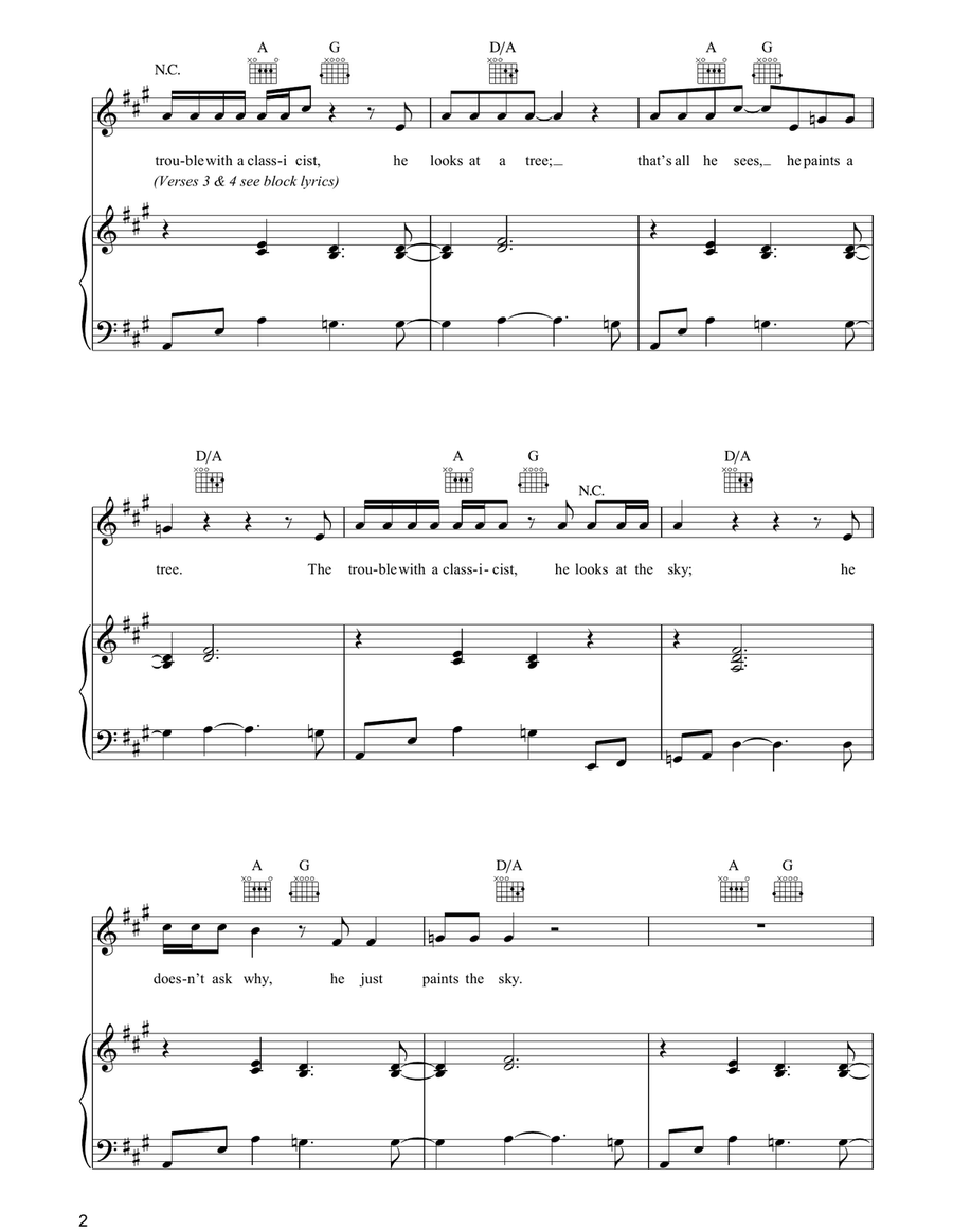 Trouble With Classicists Piano, Vocal, Guitar scores gallery preview page 2