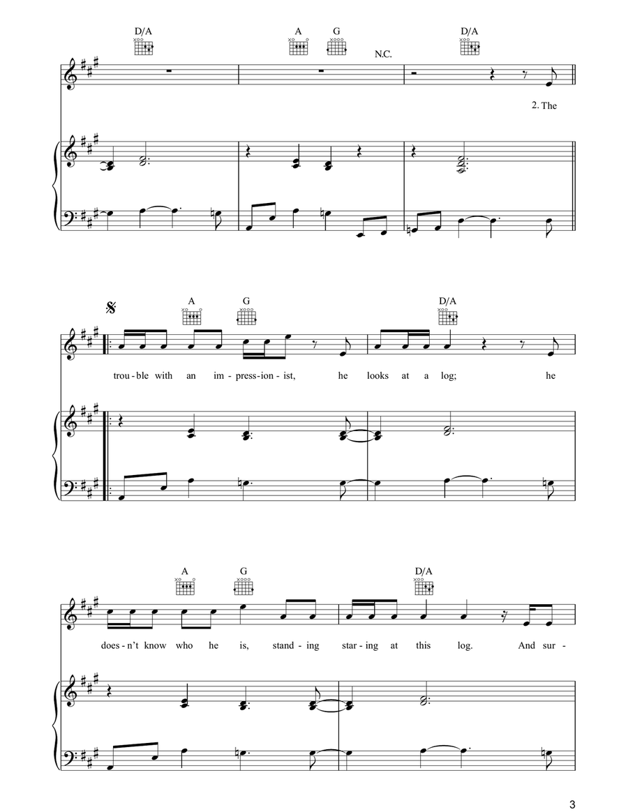 Trouble With Classicists Piano, Vocal, Guitar scores gallery preview page 3