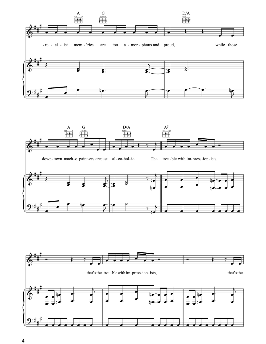 Trouble With Classicists Piano, Vocal, Guitar scores gallery preview page 4