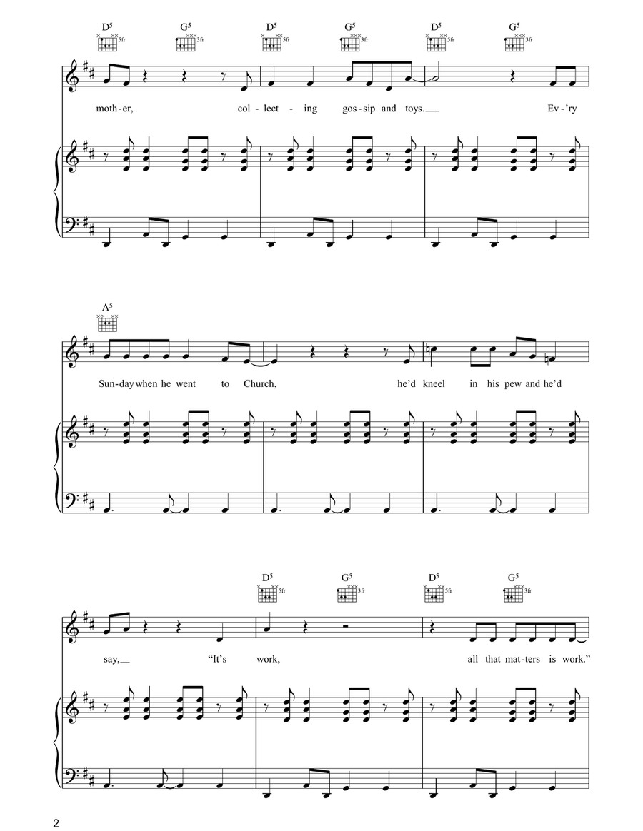 Work Work Piano, Vocal, Guitar scores gallery preview page 2
