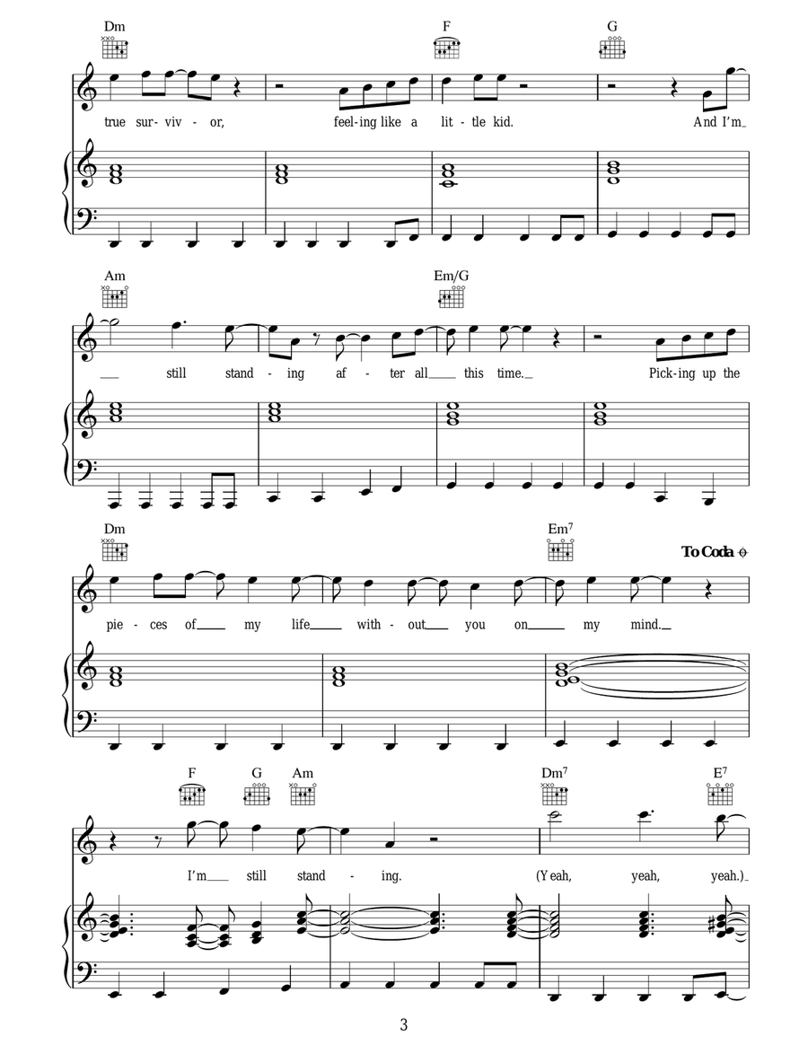 I'm Still Standing I'm Still Standing Piano, Vocal, Guitar scores gallery preview page 3