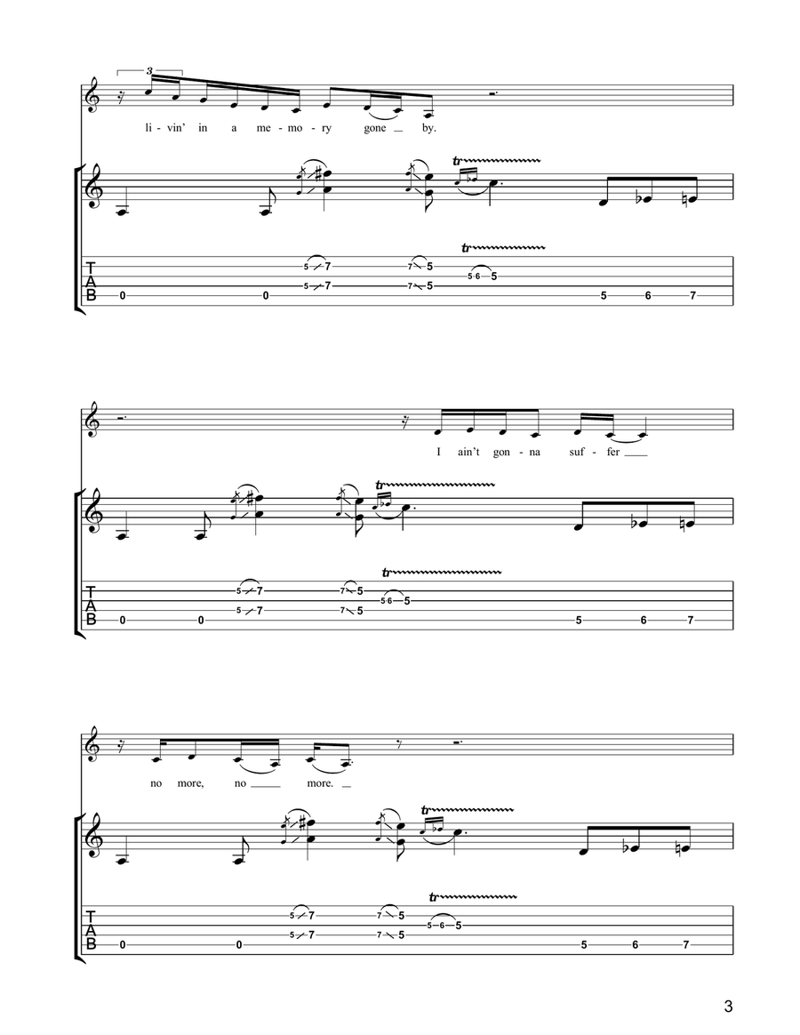 I Ain't Gonna Suffer No More Electric Guitar scores gallery preview page 3