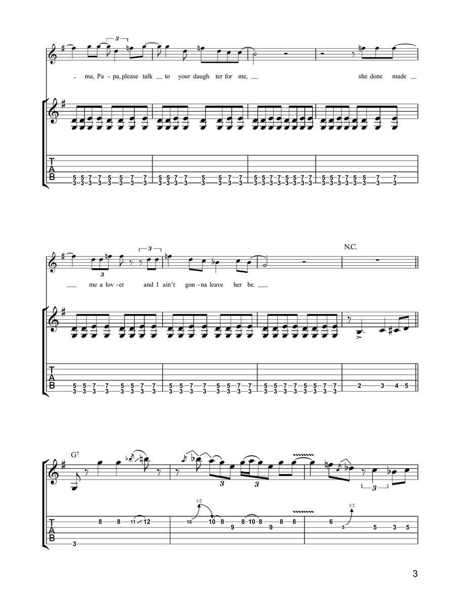 Mama, Talk To Your Daughter Electric Guitar scores gallery preview page 3