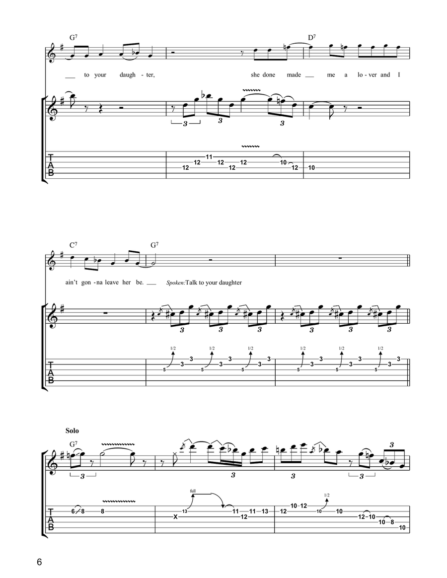 Mama, Talk To Your Daughter Electric Guitar scores gallery preview page 6