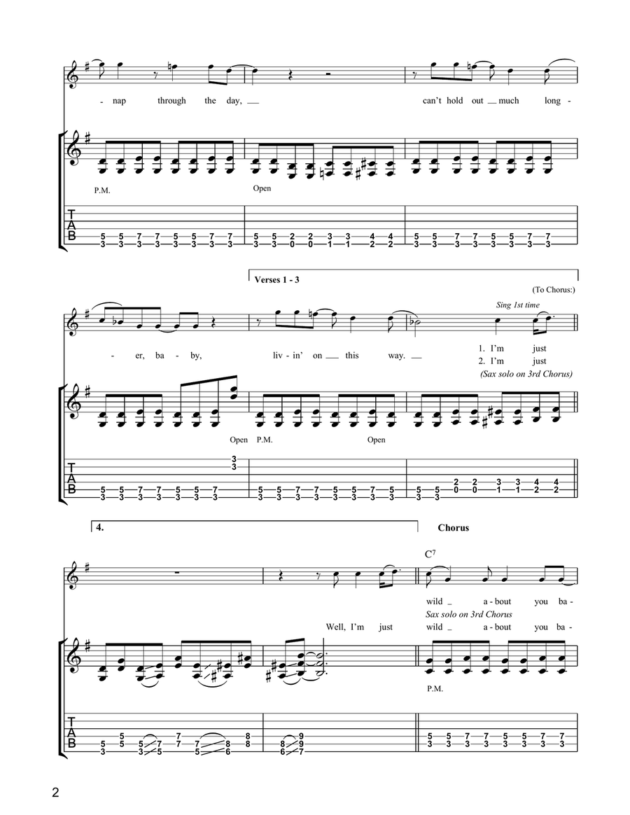 Wild About You (Can't Hold Out Much Longer) Electric Guitar scores gallery preview page 2
