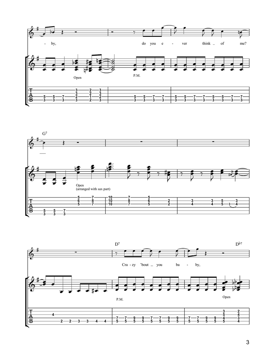 Wild About You (Can't Hold Out Much Longer) Electric Guitar scores gallery preview page 3
