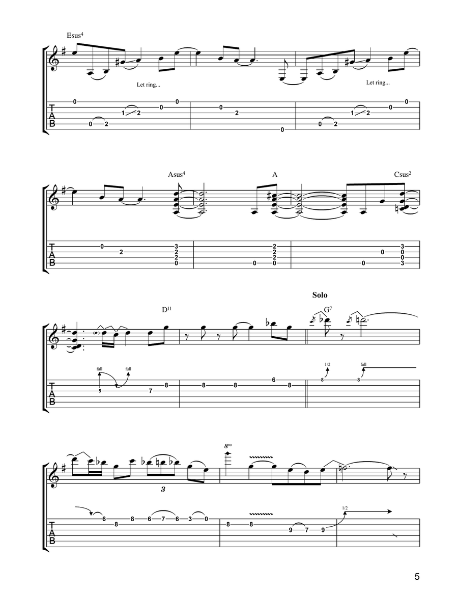 Wild About You (Can't Hold Out Much Longer) Electric Guitar scores gallery preview page 5