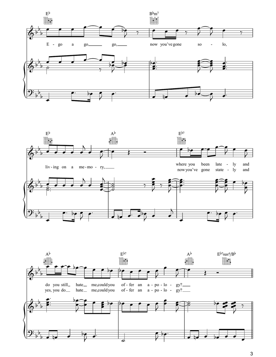 Ego A Go Go Piano, Vocal, Guitar scores gallery preview page 3