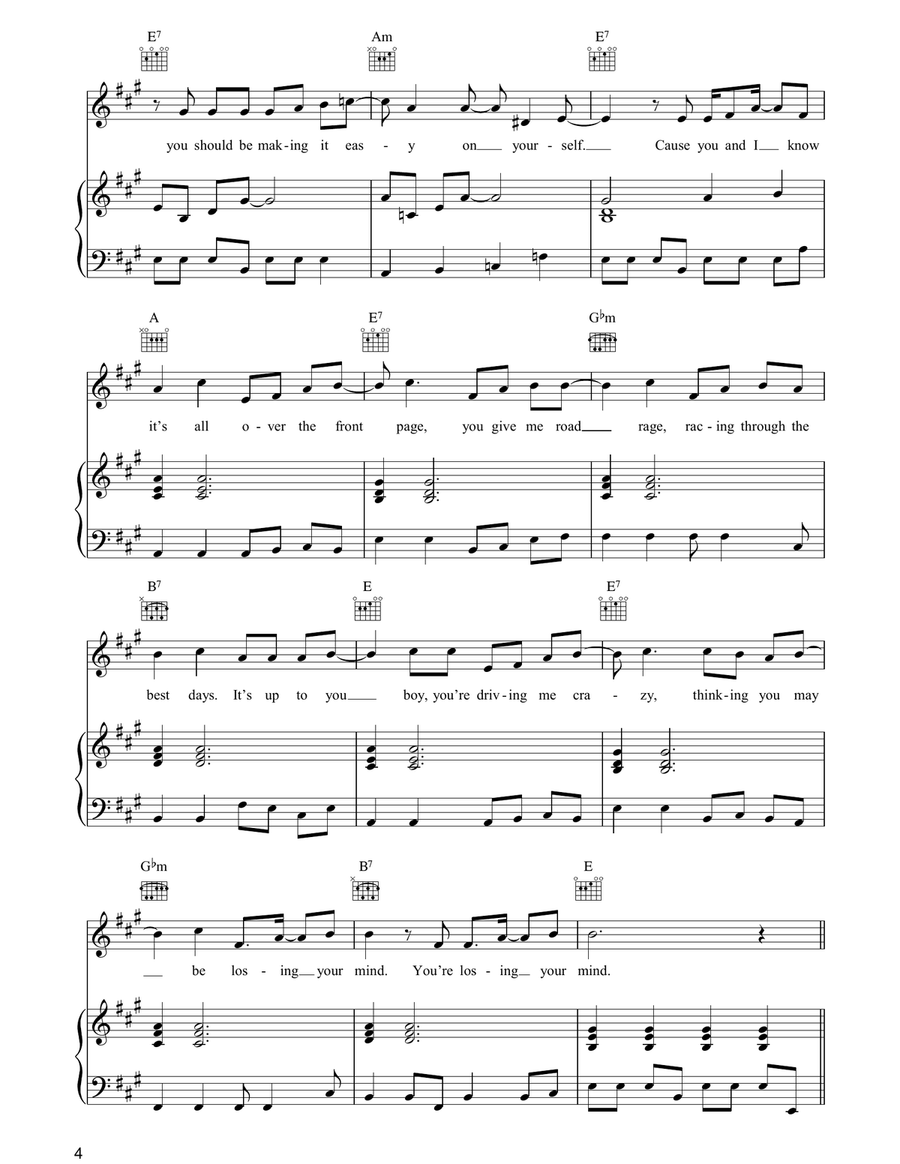 Road Rage Road Rage Piano, Vocal, Guitar scores gallery preview page 4