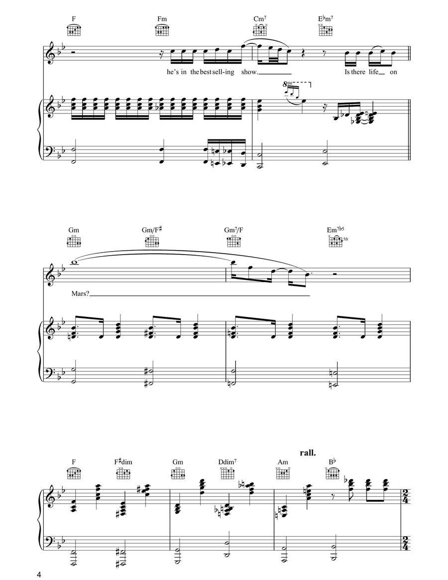 Life On Mars? Life On Mars? Piano, Vocal, Guitar scores gallery preview page 4