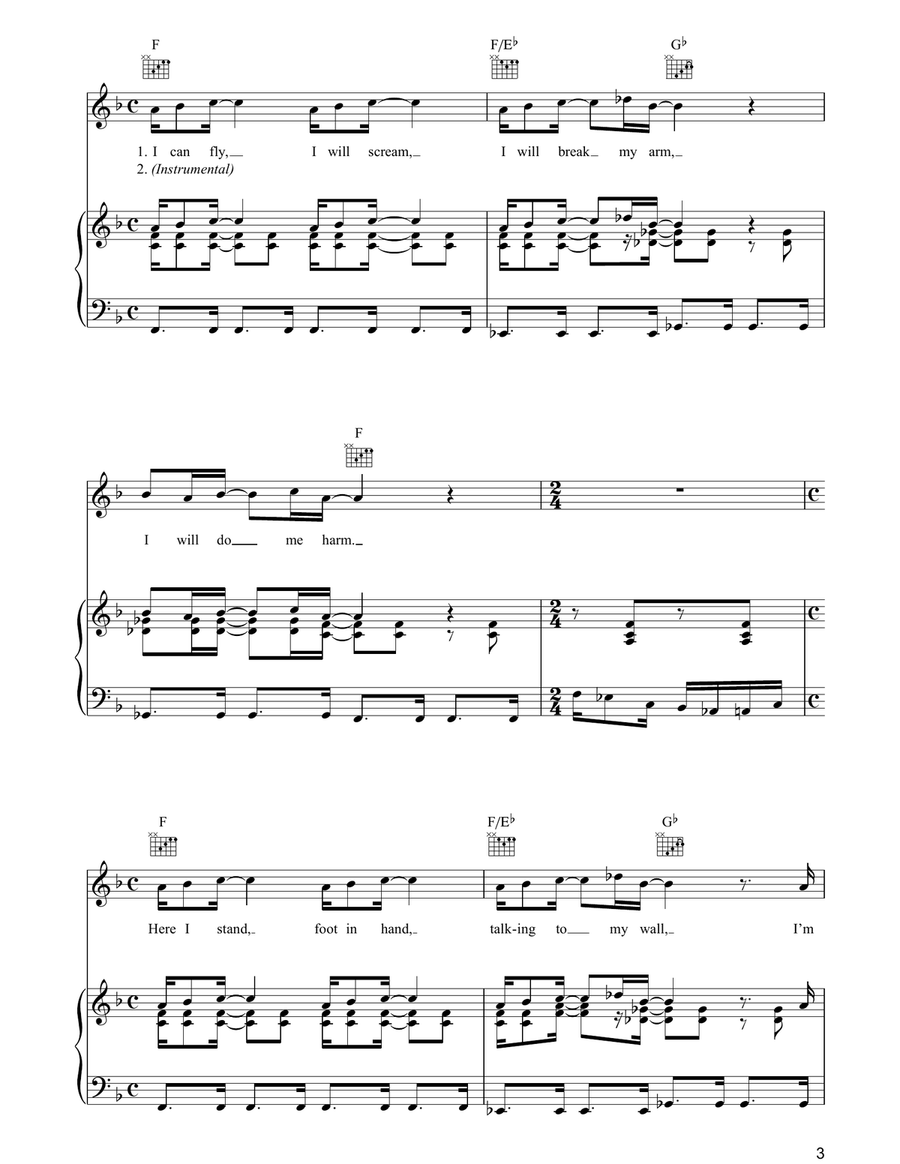 All The Madmen All The Madmen Piano, Vocal, Guitar scores gallery preview page 3