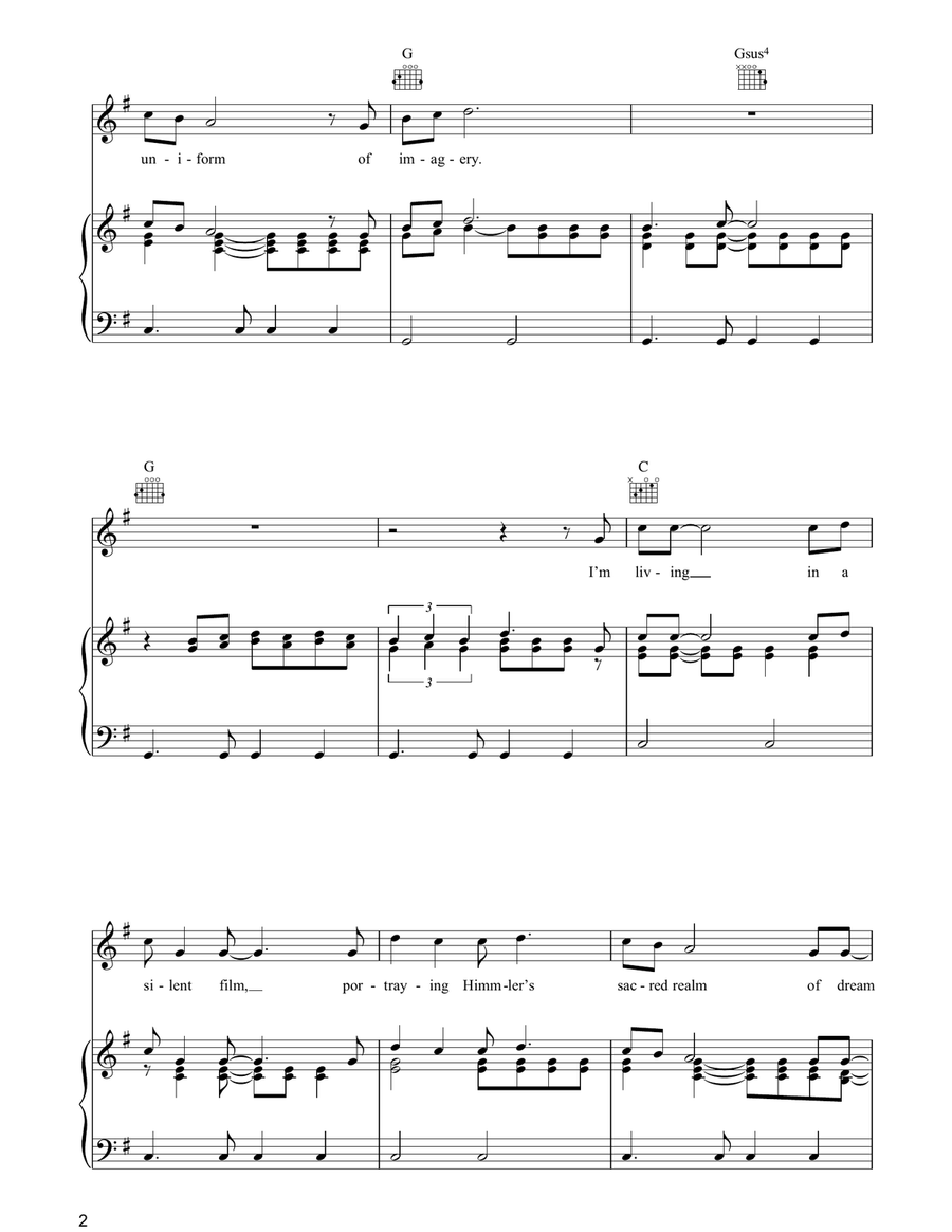 Quicksand Piano, Vocal, Guitar scores gallery preview page 2