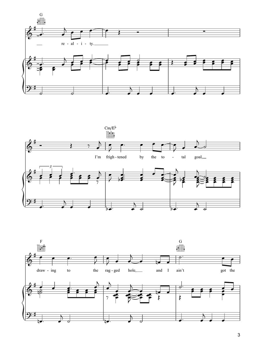 Quicksand Piano, Vocal, Guitar scores gallery preview page 3
