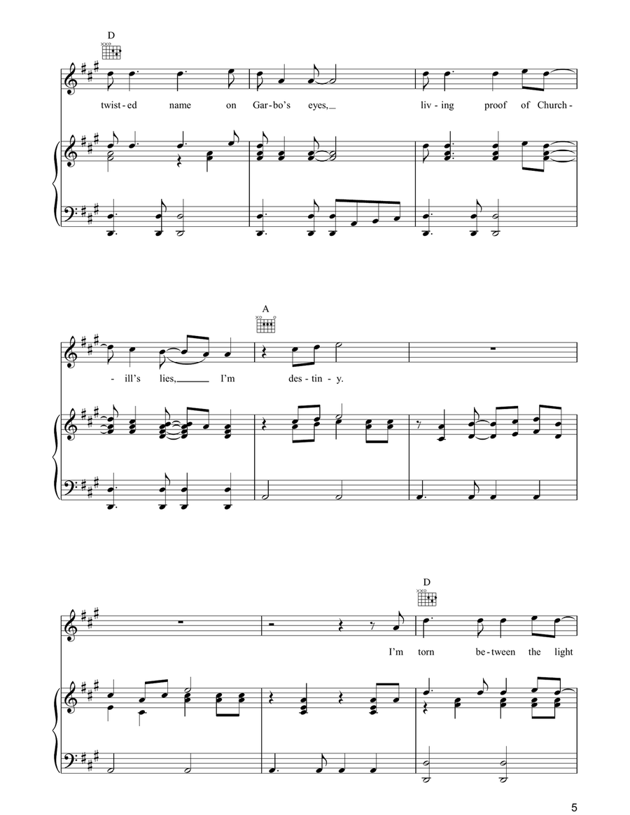 Quicksand Piano, Vocal, Guitar scores gallery preview page 5