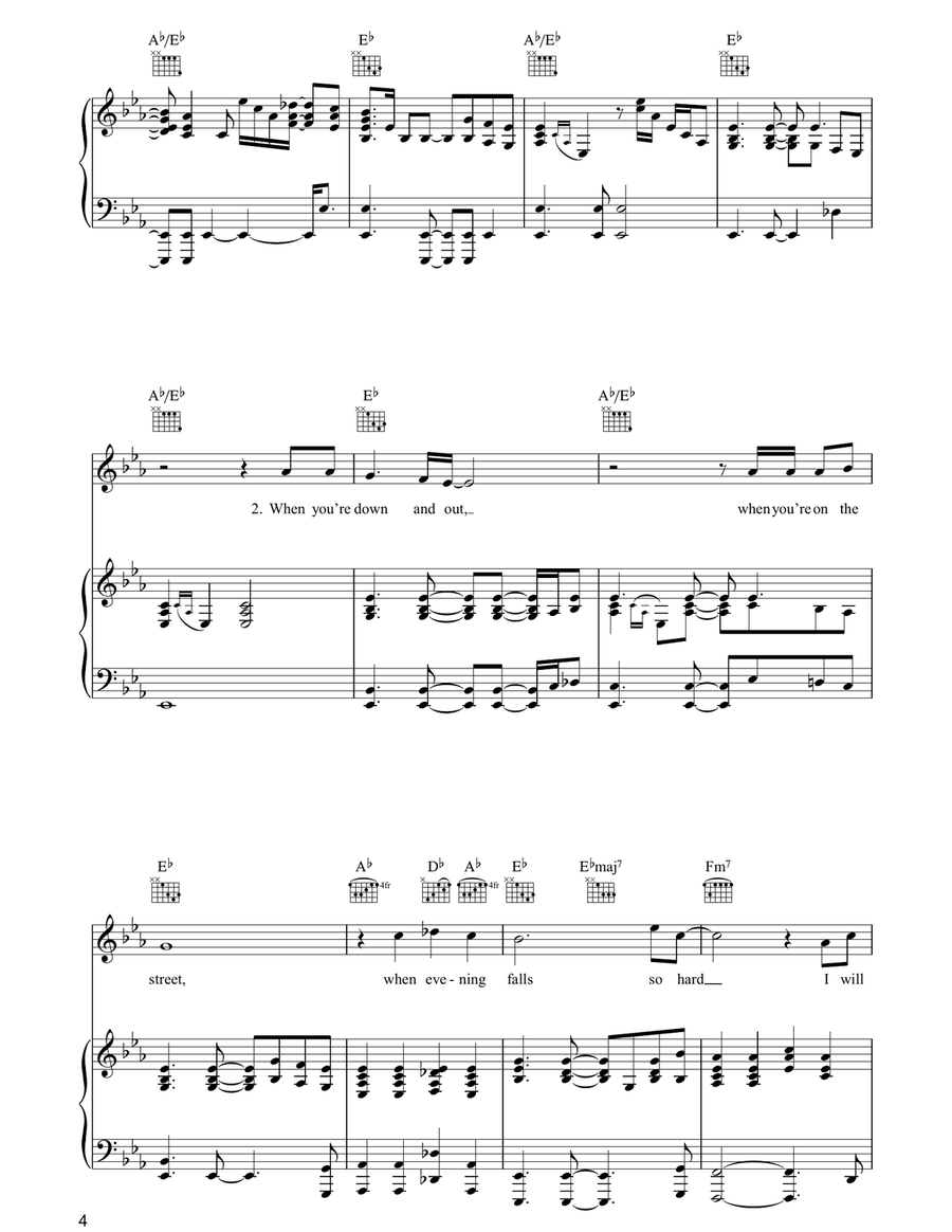Bridge Over Troubled Water Piano, Vocal, Guitar scores gallery preview page 4