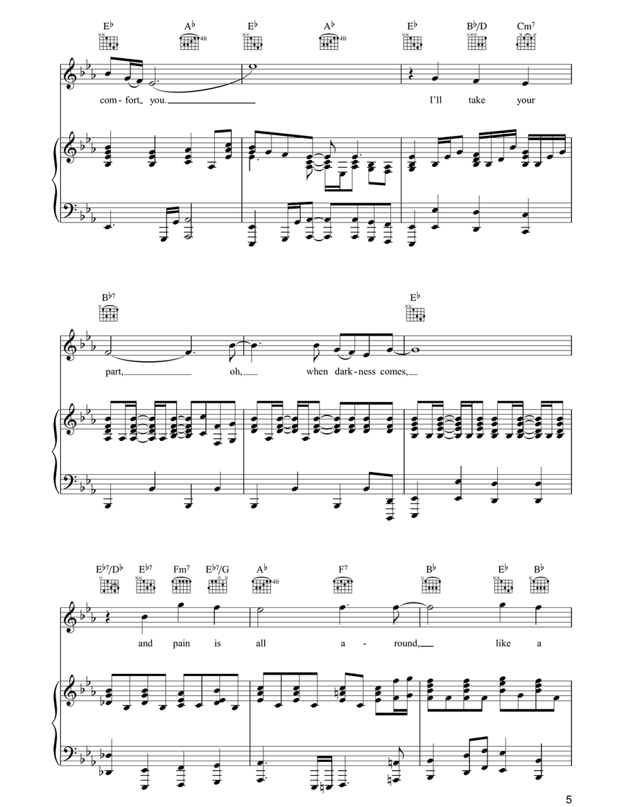 Bridge Over Troubled Water Piano, Vocal, Guitar scores gallery preview page 5