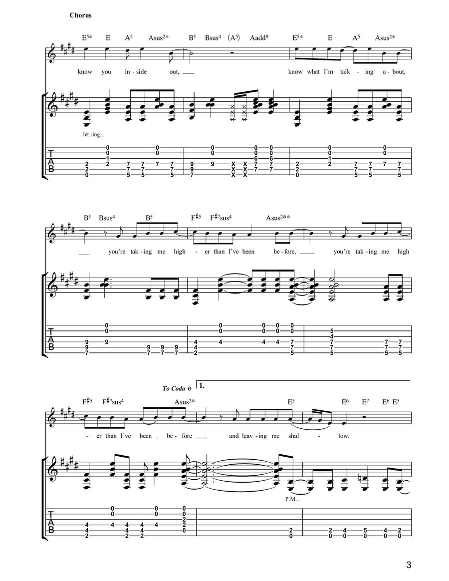 Shallow Shallow Guitar Tablature scores gallery preview page 3