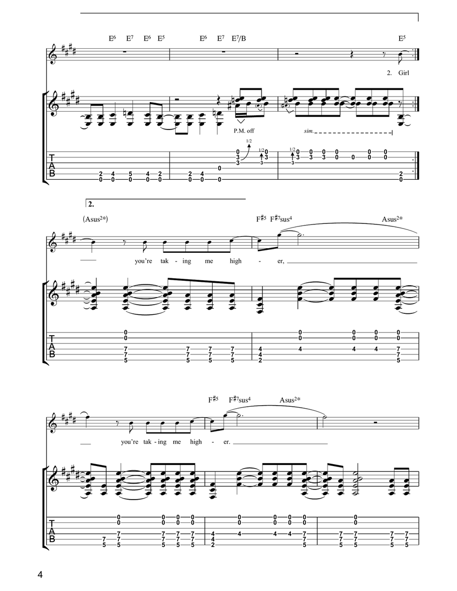 Shallow Shallow Guitar Tablature scores gallery preview page 4