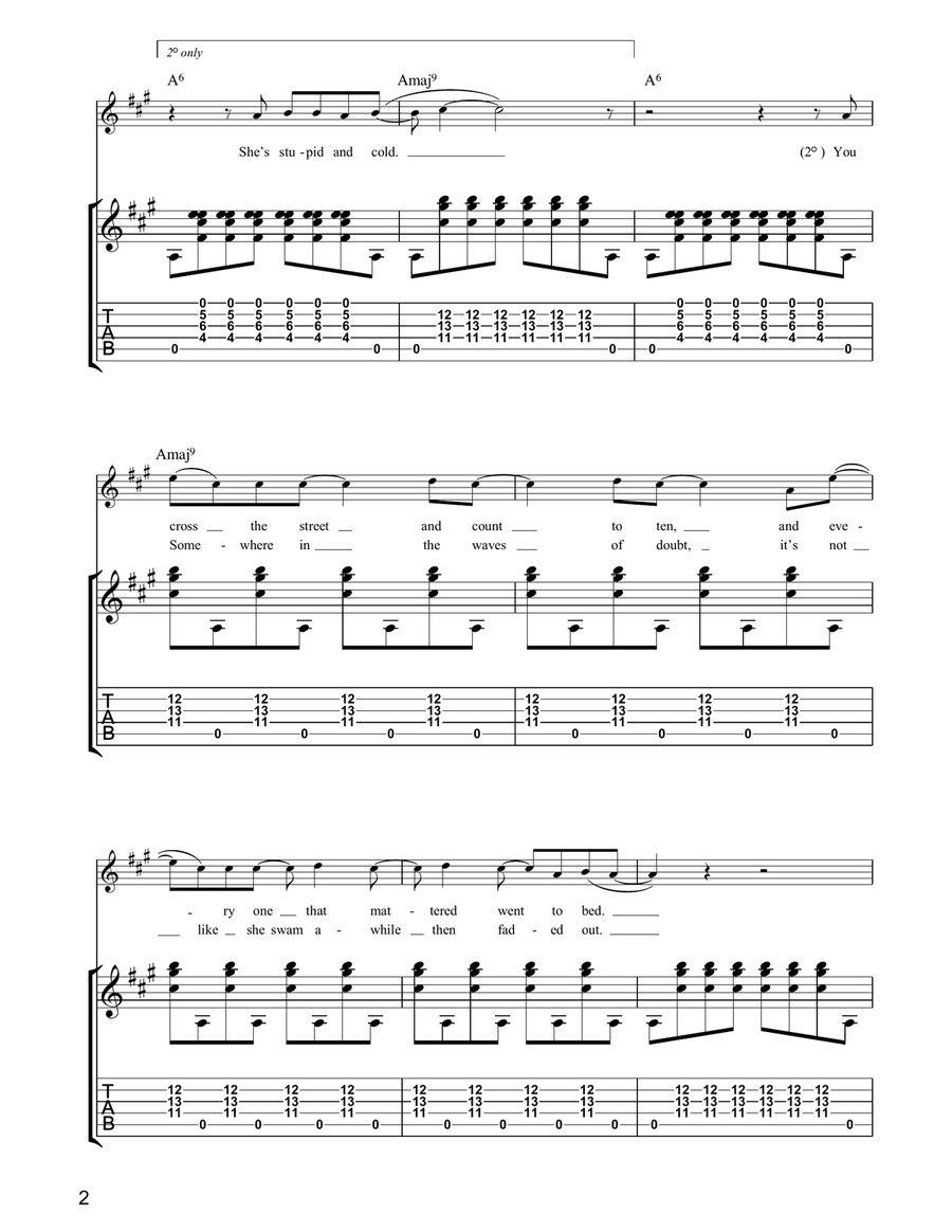 She's Lost Total Control She's Lost Total Control Guitar Tablature scores gallery preview page 2