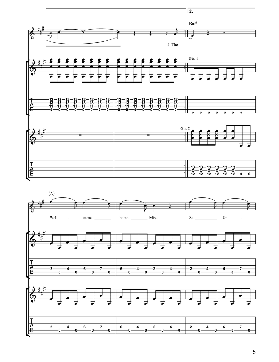 She's Lost Total Control She's Lost Total Control Guitar Tablature scores gallery preview page 5