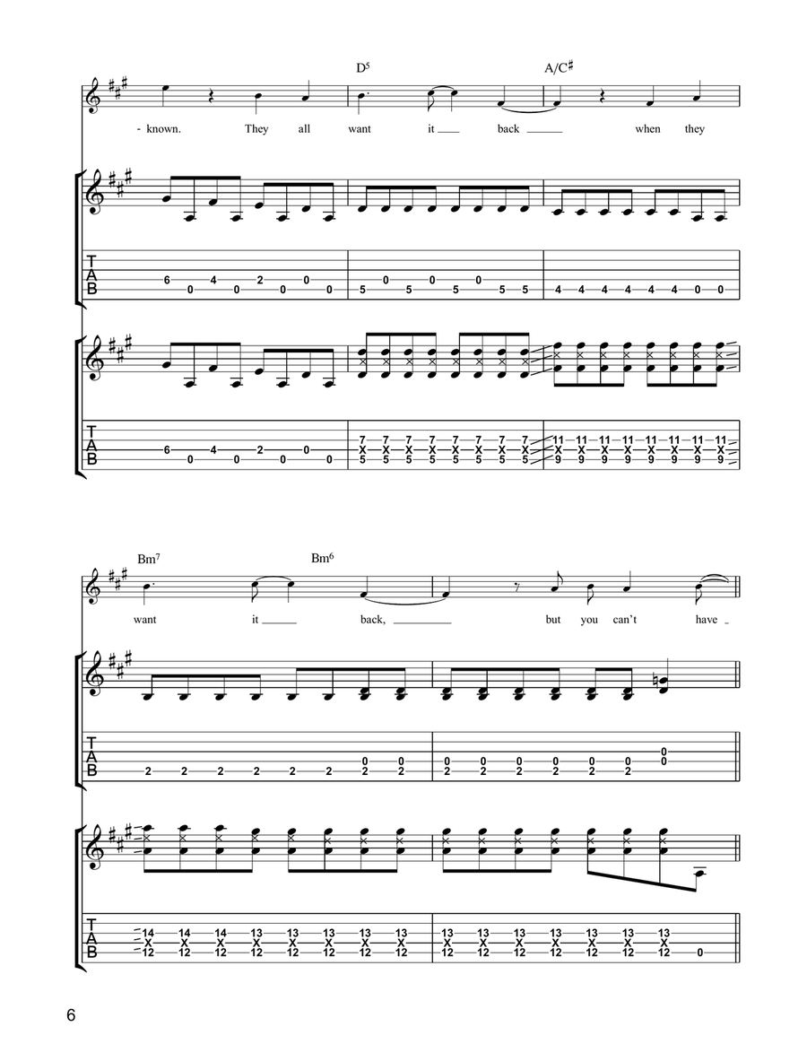 She's Lost Total Control She's Lost Total Control Guitar Tablature scores gallery preview page 6
