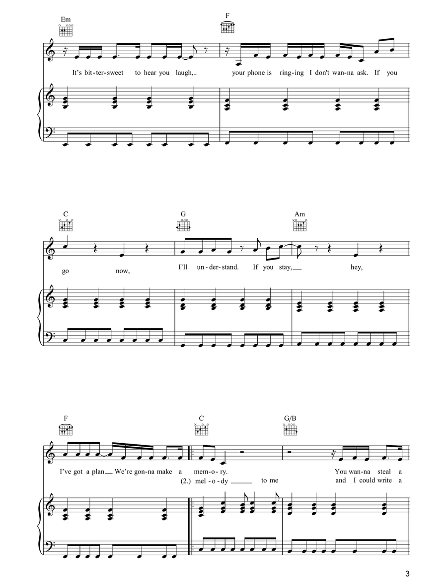 (You Want To) Make A Memory Acoustic Guitar scores gallery preview page 3