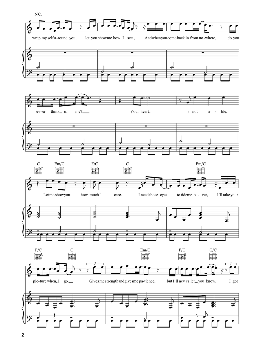 My List My List Piano, Vocal, Guitar scores gallery preview page 2