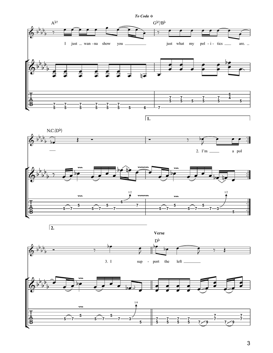 Politician Politician Electric Guitar scores gallery preview page 3