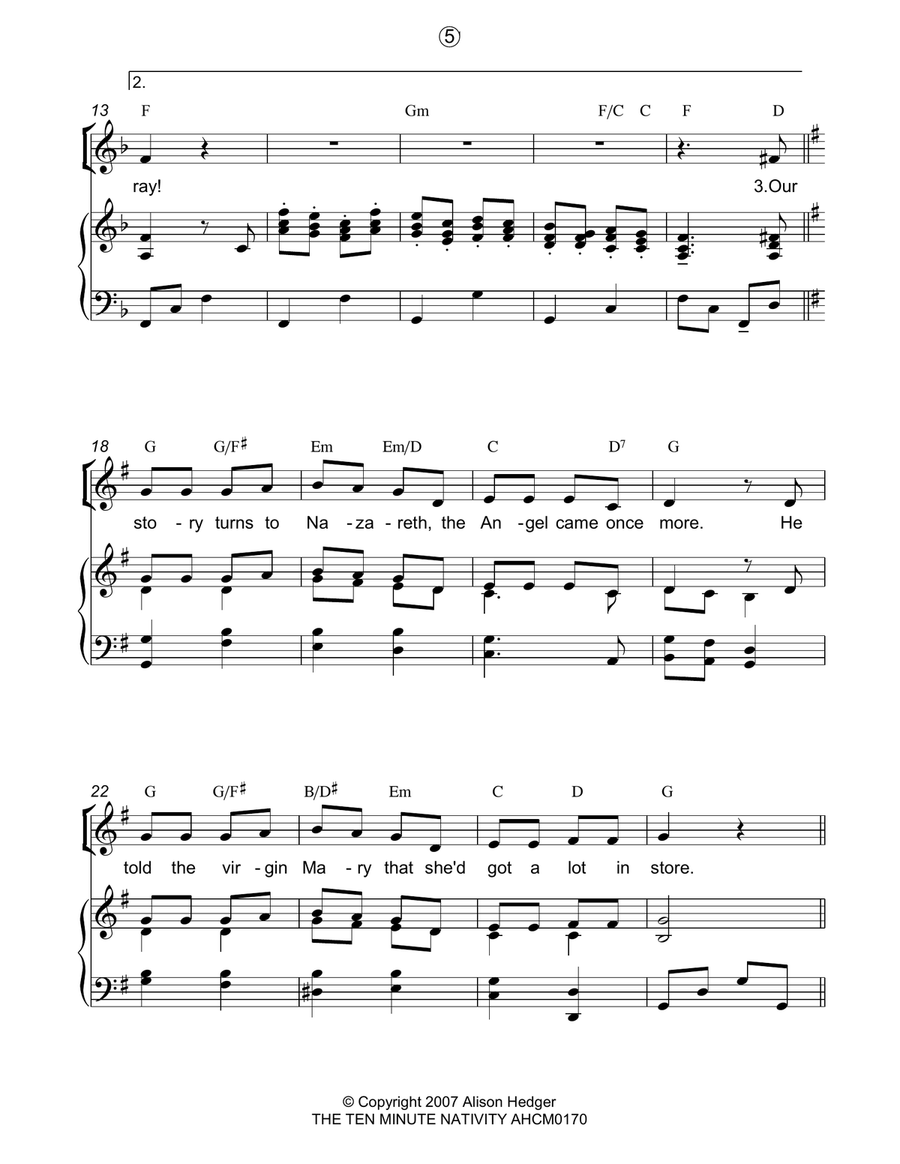 Song Two (from The Ten Minute Nativity) Piano, Vocal, Guitar scores gallery preview page 2