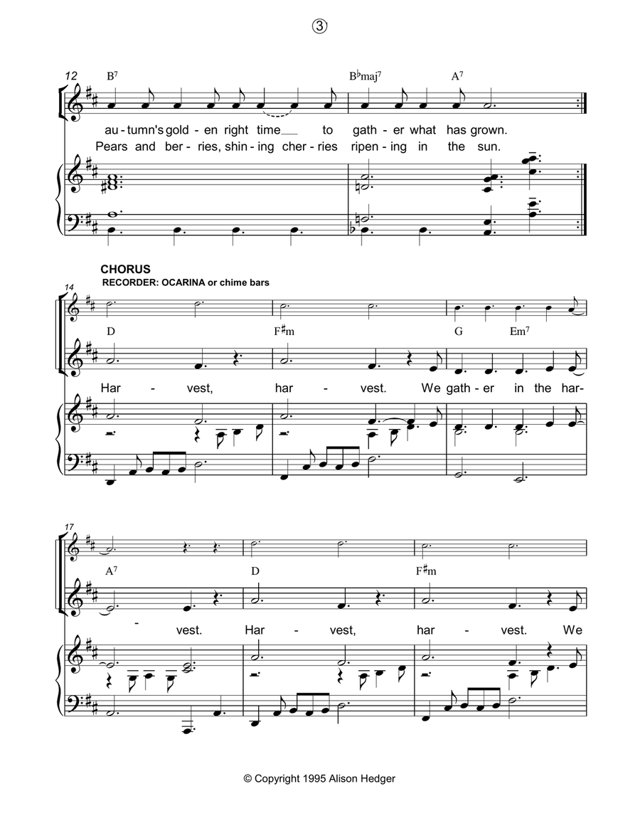 A Song For Harvest A Song For Harvest Piano, Vocal, Guitar scores gallery preview page 3