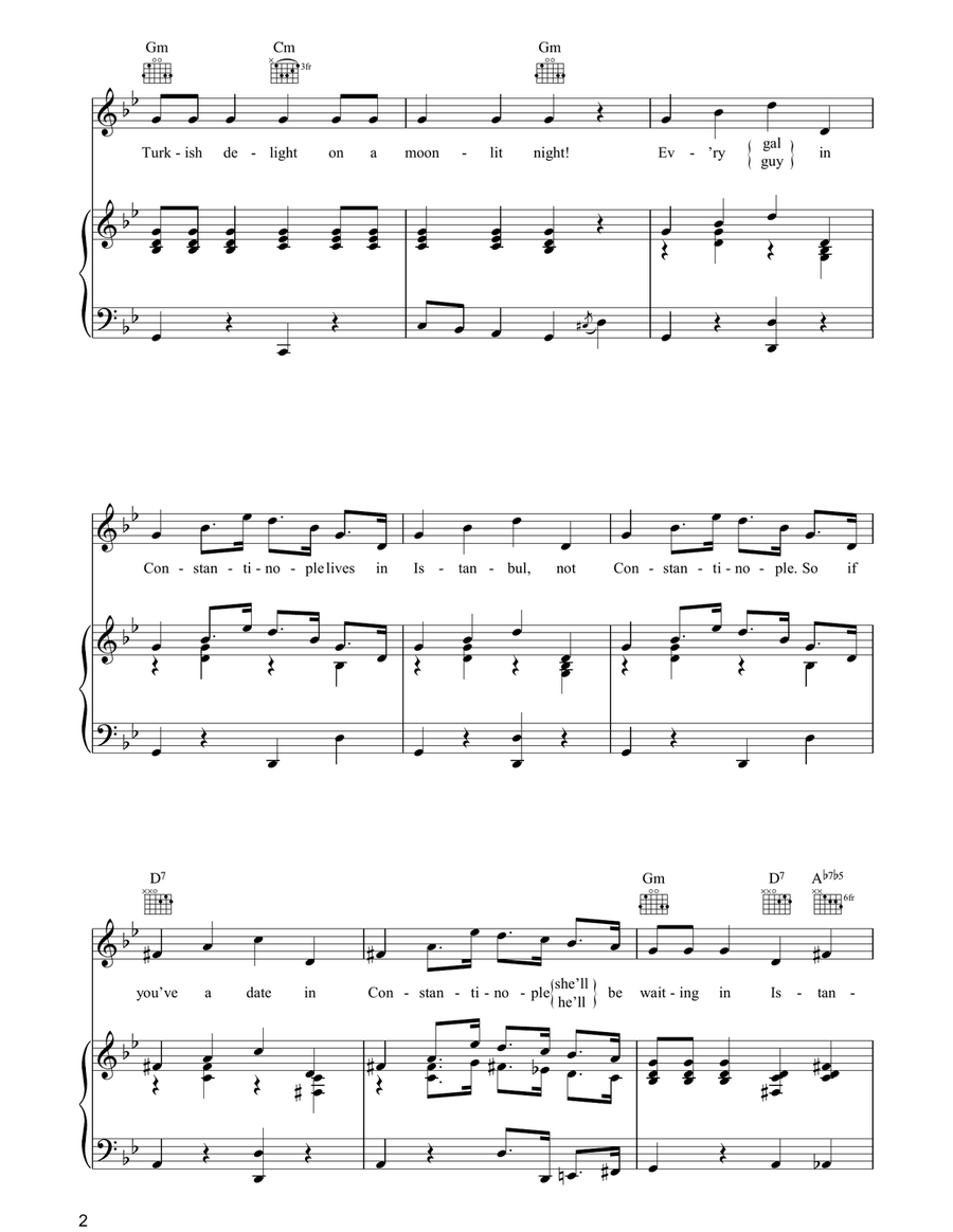 Istanbul (Not Constantinople) Piano, Vocal, Guitar scores gallery preview page 2
