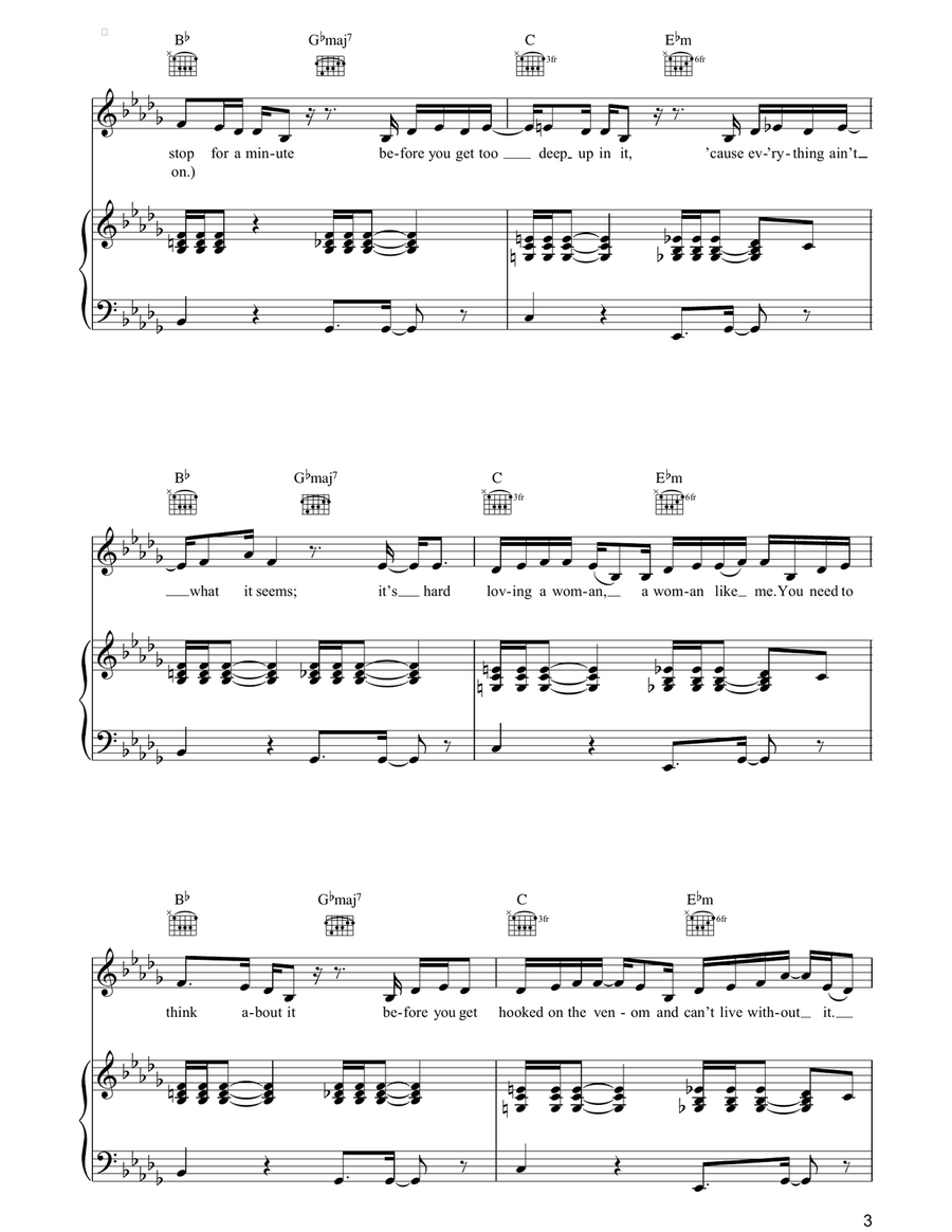 A Woman Like Me A Woman Like Me Piano, Vocal, Guitar scores gallery preview page 3