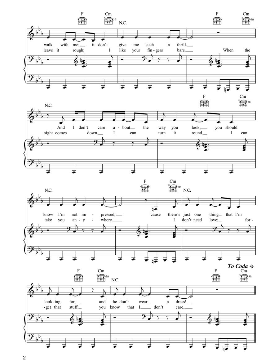 I Need A Man I Need A Man Piano, Vocal, Guitar scores gallery preview page 2